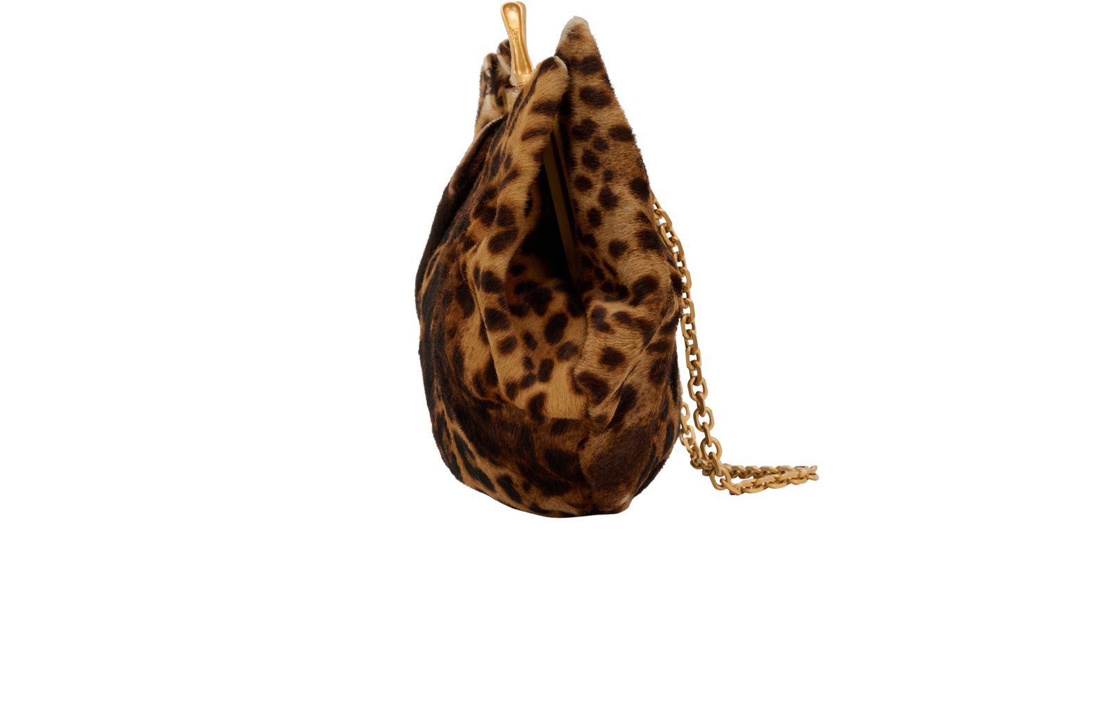 Leopard Print Clutch, &pound;375, Handbags, Brown, Pony / Calfhair, Bottom view